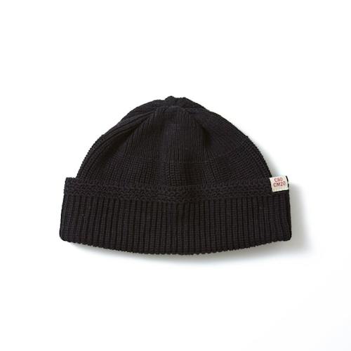 laydown image of Cotton Wool Ribbed Beanie