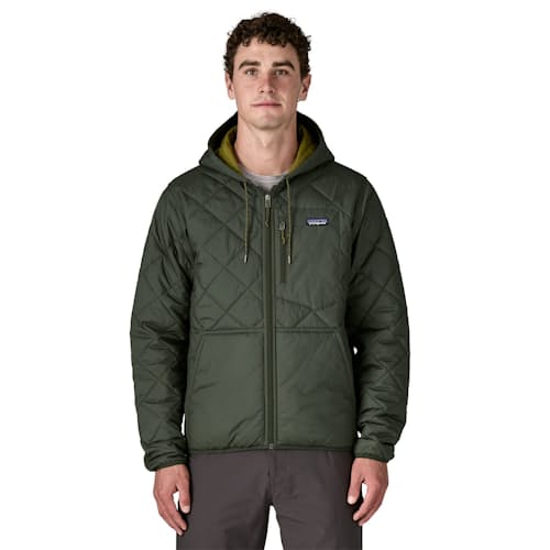 on model image of Diamond Quilted Bomber Hoody