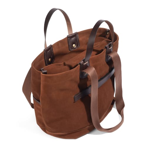 laydown image of Meline Suede Business Bag