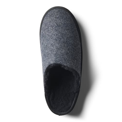 laydown image of Shearling Lined Wool Mule Slipper