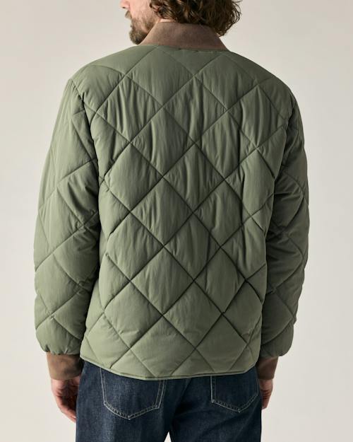 on model image of Vintage Quilted Nylon Zip Jacket