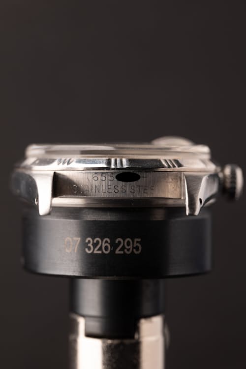 no crop image of 1960 Rolex 1603 Silver "Bamboo Bezel" Datejust