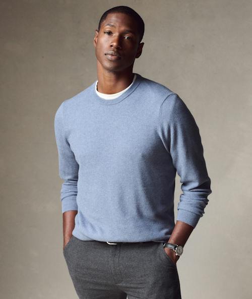 on model image of Cotton Cashmere Sweater