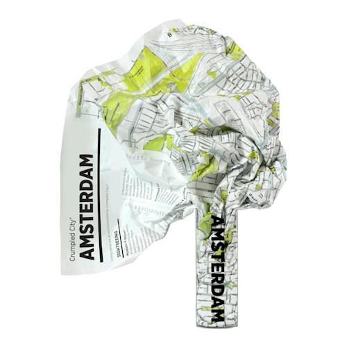 laydown image of Crumpled City Map - Amsterdam