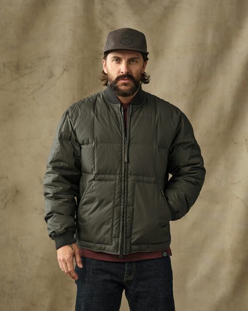 on model image of Heritage Cotton Down Jacket