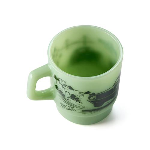 laydown image of "Ride Hard, Live Free" Milk Glass Mug
