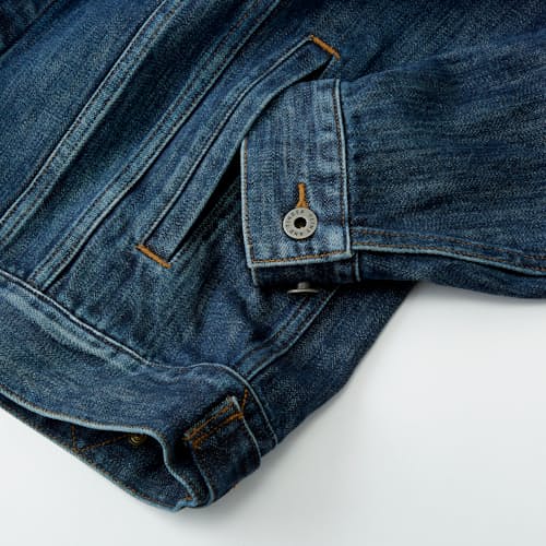 laydown image of Denim Trucker Jacket
