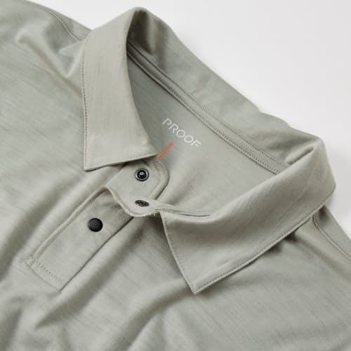 lifestyle image of 72-Hour Merino Two-Button Polo Shirt
