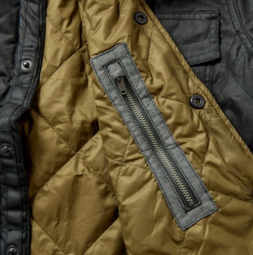 lifestyle image of Quilted Waxed Shirt Jacket