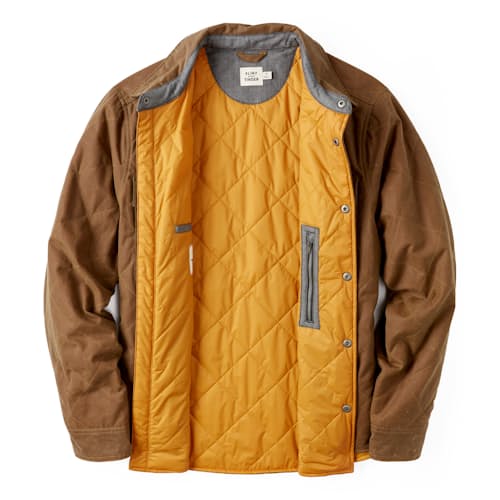 laydown image of Quilted Waxed Shirt Jacket
