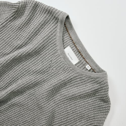 laydown detail image of Waffle Cotton Cashmere Crewneck Sweater