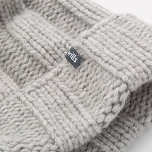 laydown image of Hand Knit Cashmere Wool Beanie