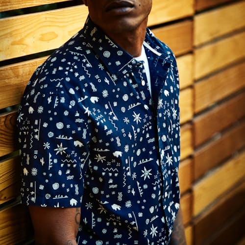 laydown image of Short Sleeve Bandana Shirt
