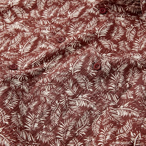 laydown image of Crinkle Cotton Easy Short Sleeve Shirt