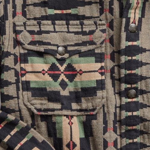 laydown image of Brown Bear Jacquard Overshirt