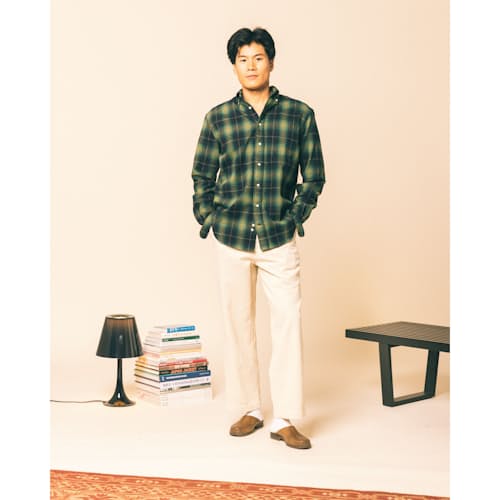 laydown image of Navy Melange Shaggy Fleece