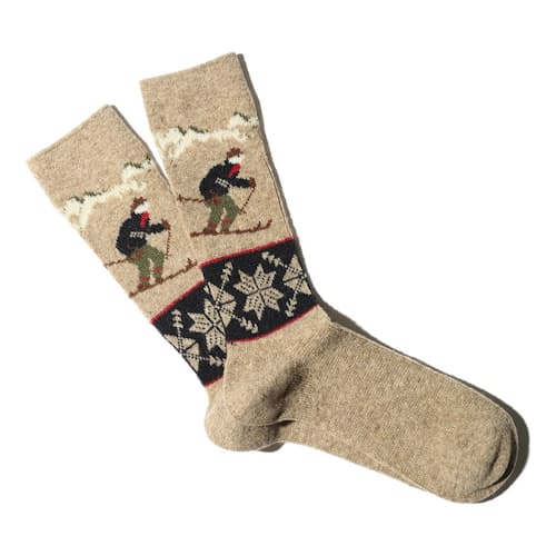 laydown image of Wool Ski Crew Socks