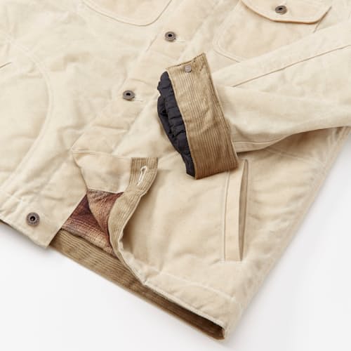 lifestyle image of Flannel-Lined Quilted Waxed Rancher