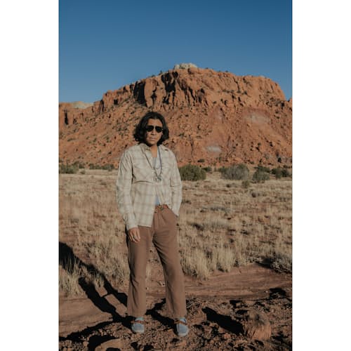 laydown image of Washed Madras Workshirt