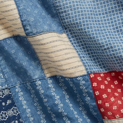 laydown image of Cooper Patchwork Shirt Jacket