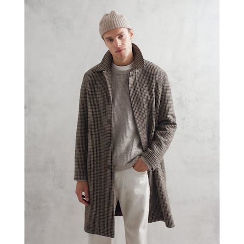 laydown image of Chester Houndstooth Check Coat