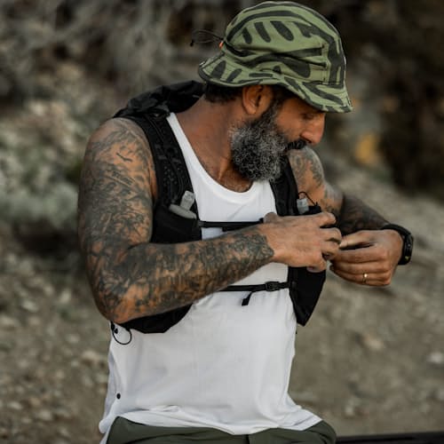 lifestyle image of Lightweight Performance Singlet Tank Top