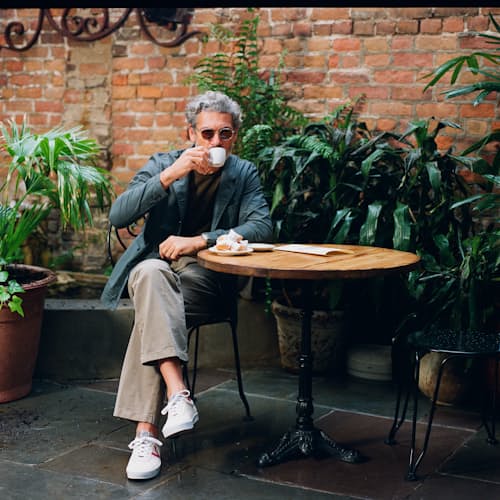 lifestyle image of Vintage Washed Straight Leg Chino Pant