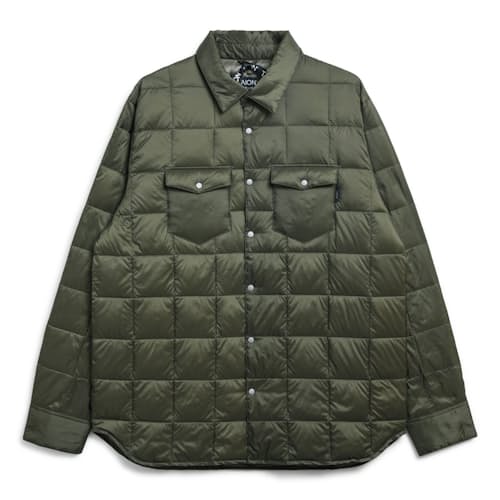 laydown image of Insulated Down Button Down Shirt Jacket