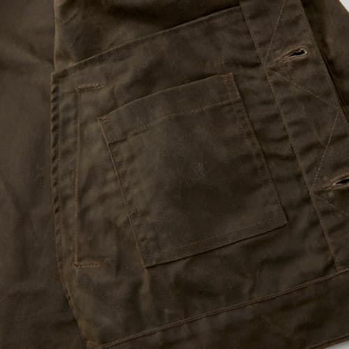 lifestyle image of Unlined Waxed Trucker Jacket