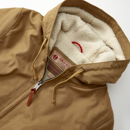 laydown image of Duck Canvas Sherpa-Lined Bunker Hoodie