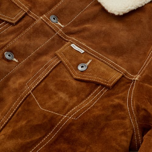 laydown image of Open Road Suede Leather Jacket