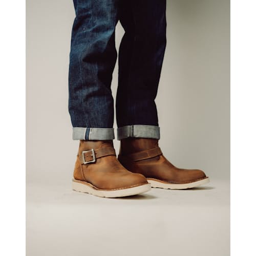 lifestyle image of Huckberry x White's Cykle Boot