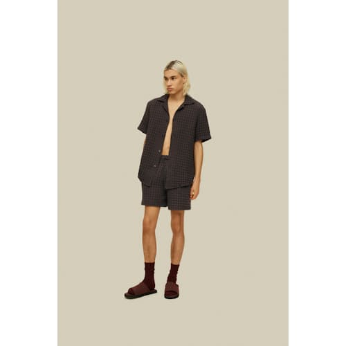 on model image of Porto Waffle Shorts - 6"
