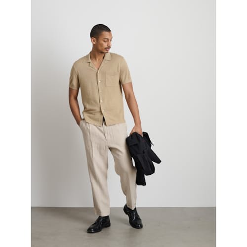 on model image of Short Sleeve Bowling Shirt