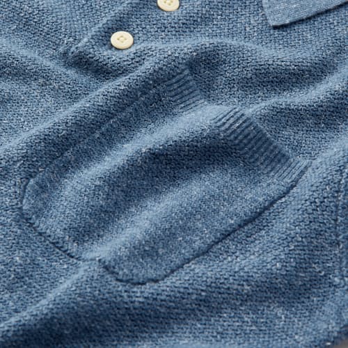 laydown detail image of Cotton Linen Sweater Polo Shirt