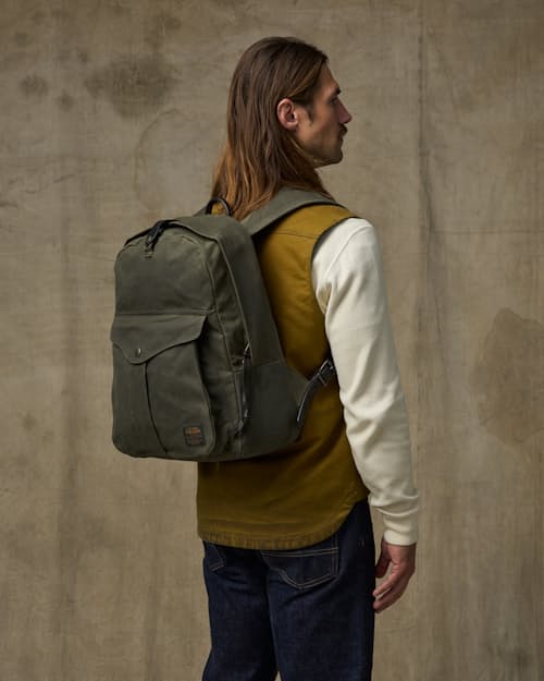 on model image of Journeyman Rugged Twill Backpack - 23L