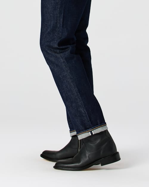 on model image of Japanese Stretch Selvedge Denim - HB Straight