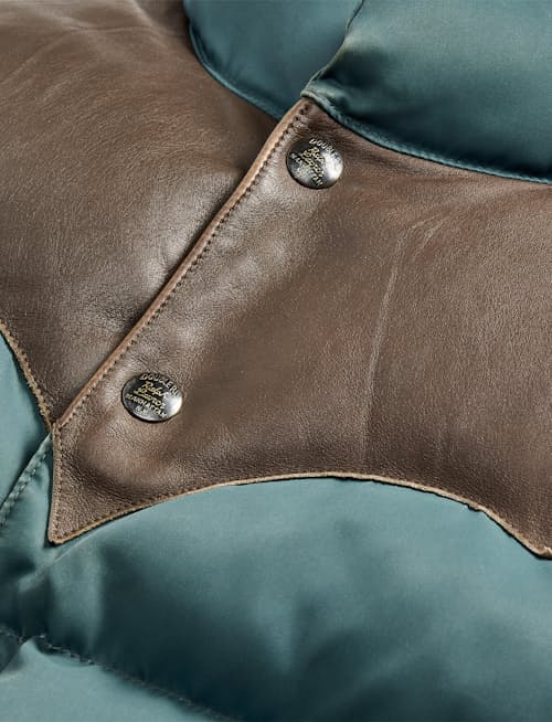 laydown detail image of Stonely Leather Yoke Vest