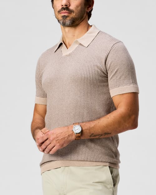 on model image of Cotton Cashmere Goleta Polo