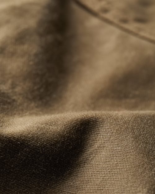 laydown detail image of Women's Flannel-Lined Waxed Trucker Jacket