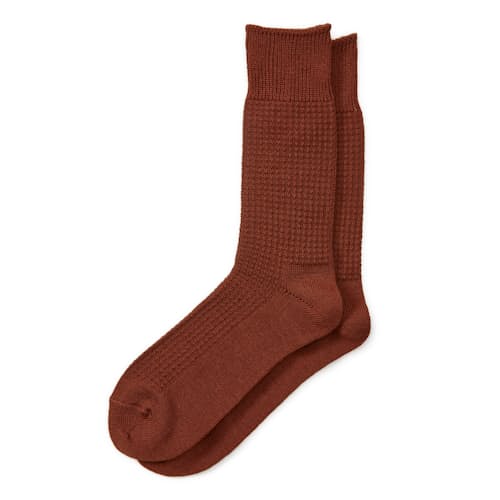 laydown image of Merino Wool Waffle Socks