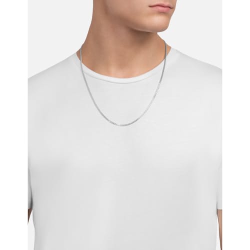 on model image of 3mm Cuban Chain Necklace with Extension