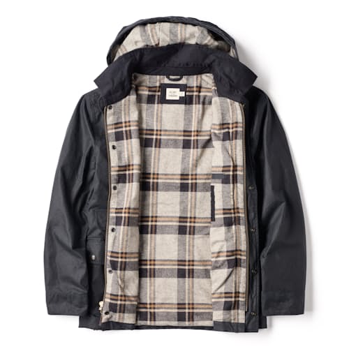 laydown image of Flannel-Lined Waxed Hudson Jacket