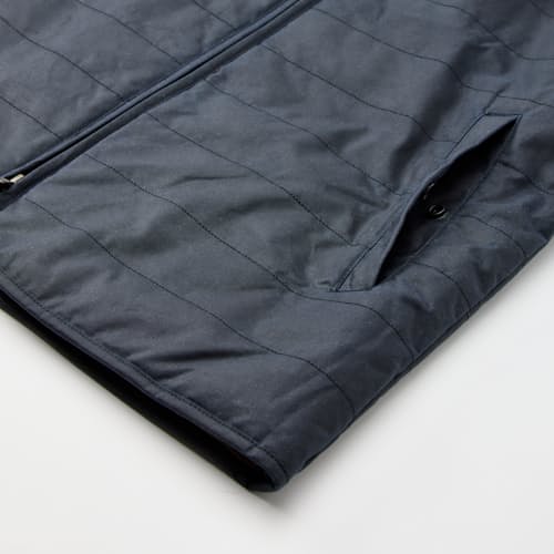 laydown detail image of York Quilted Waxed Vest