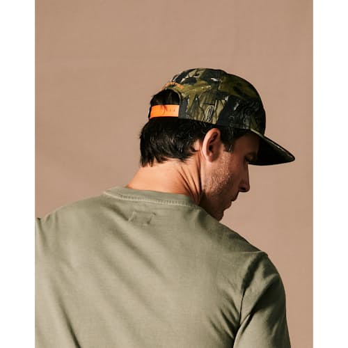 on model image of Camo Script Patch Hat