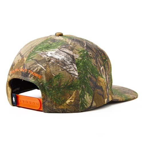 laydown image of Camo Script Patch Hat