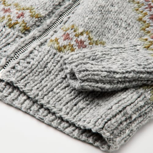 laydown detail image of Hand-Knit Fair Isle Merino Cardigan Sweater