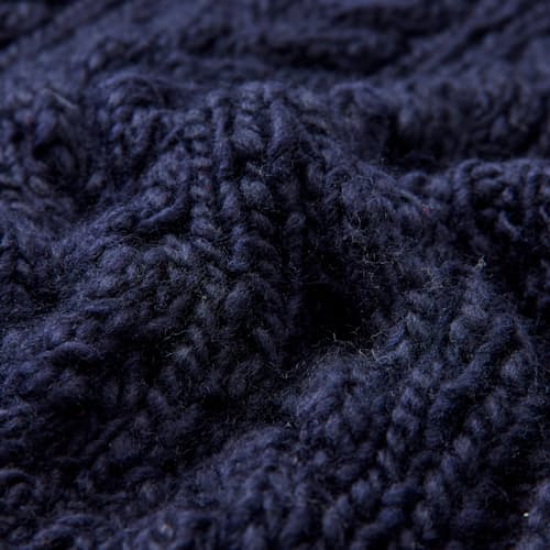 laydown detail image of Hand-Knit Fisherman Turtleneck Pullover