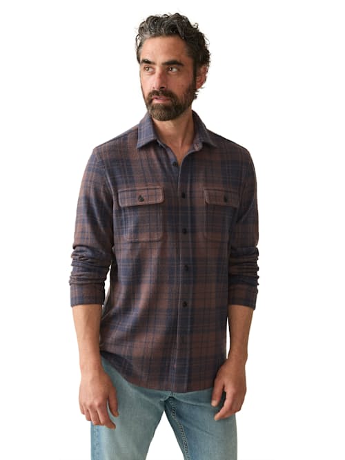 on model image of Legend Sweater Flannel Shirt