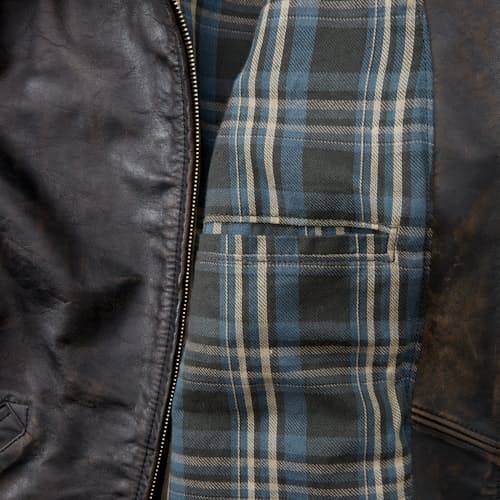 laydown detail image of Lynton Moto Leather Jacket